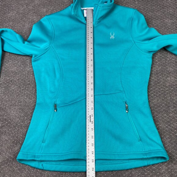 Spyder Core Sweater Full Zip Women's Large Teal Turquoise - Picture 11 of 15